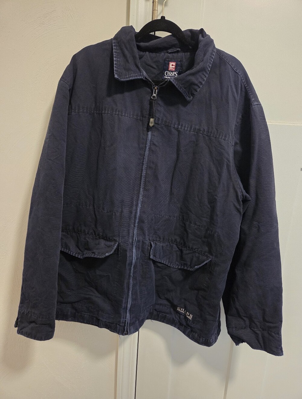 Vintage Chaps Ralph Lauren Jacket Men's Size Large Navy Utility‎ Chore Barn Coat